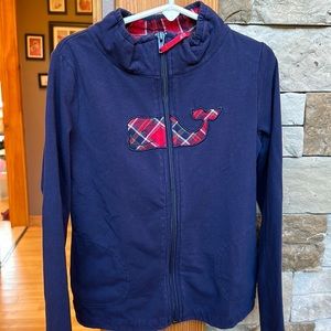 Vineyard Vines Girl’s Hoodie Plaid Chappy The Whale size 5/6 XS